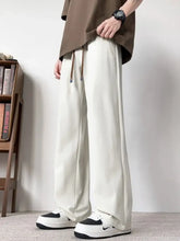 Men's Plus Size Casual Wide Leg Drawstring Pants White Woman Sweatpants