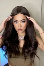 13*2" Lace Front Wigs Synthetic Long Wave 26" Heat Safe 150% Density in Brown Hair