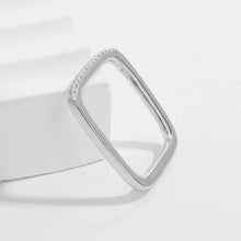 925 Sterling Silver Zircon Square Ring Rings