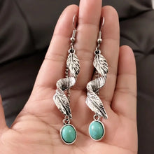 Alloy Leaf Artificial Turquoise Earrings Earrings