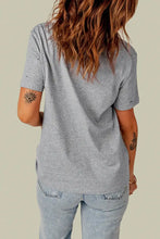 Distressed round neck tee with short sleeve length in gray