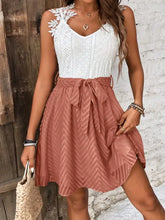 Lace Detail Tie Waist Mini Cami Dress Woman Dress