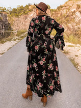Plus Size Floral Flare Sleeve Dress Woman Maxi Dress