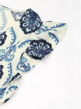 Printed V-Neck Cap Sleeve Dress Casual Dresses