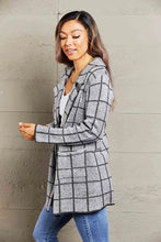 Printed Open Front Lapel Collar Cardigan with Pockets Woman Outerwear
