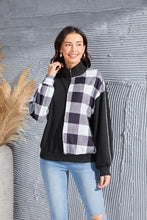 Plaid Exposed Seam Long Sleeve Blouse Woman Blouses