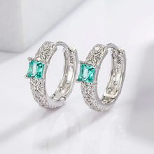 925 Sterling Silver Inlaid Zircon Earrings Silver One Size Earrings