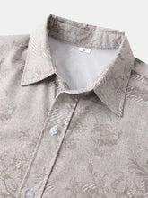 Men's Vintage Print Short Sleeve Casual Shirt Mens Tops