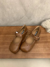 Square Toe Flats Slip-Ons Camel Woman Loafers