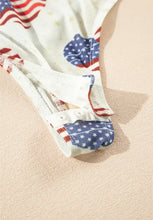 American Flag Heart Pattern Long Sleeve Bodysuit for Women Woman Bodysuits