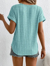 Aqua Ribbed Knit Top for Women in Light Blue Turquoise Woman T Shirts