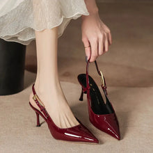 Point Toe Flare Heel Slingback Pumps woman pumps
