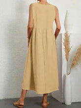 Full Size V-Neck Sleeveless Dress with Pockets Plus Size Casual Dresses