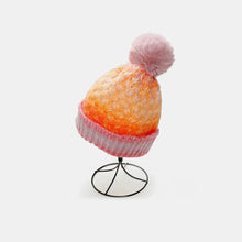 Gradient Knit Hat with Pompom Orange One Size Hats
