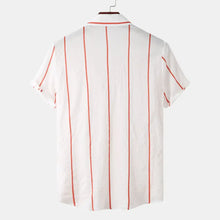 Men's Plus Size Casual Striped Short Sleeve Button Down Shirt Mens Tops