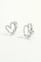 925 Sterling Silver Heart Shape Earrings Earrings