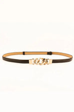 PU Skinny Belt Chocolate One Size Belts