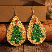 PU Leather Christmas Tree Earrings Earrings