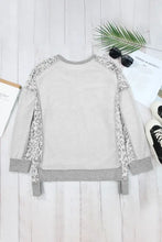 Exposed Seam Leopard Long Sleeve Sweatshirt Woman Sweatshirts