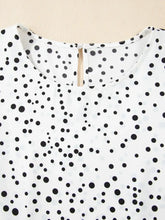 Polka Dot Layered Ruffled Short Sleeve Blouse Woman Shirt