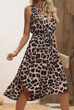 Leopard V-Neck Sleeveless Dress Casual Dresses