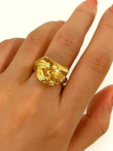 18K Gold-Plated Stainless Steel Sculptural Ring Gold Fashion Jewelry