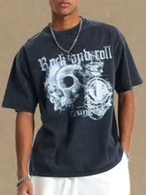 Men's Graphic Round Neck Half Sleeve T-Shirt Mens Tops