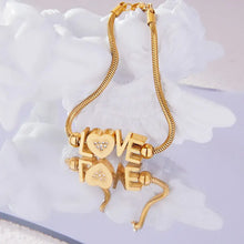 Titanium Steel Rhinestone Letter Bracelet Bracelets