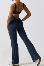 Basic Bae Cutout Ruched Bootcut Sleeveless Active Jumpsuit Woman Activewear