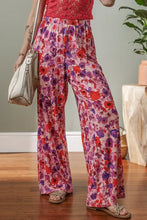 Floral Wide Leg Elastic High Waist Pants Strawberry Woman Pants