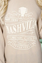 Ribbed Round Neck Long Sleeve Graphic Sweatshirt Woman Sweatshirts