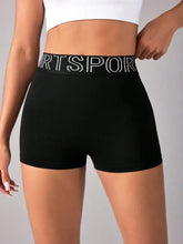 High Waist Active Shorts Black Woman Activewear