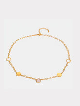 Stainless Steel White Mother-Of-Pearl Flower Necklace Gold One Size Fashion Jewelry