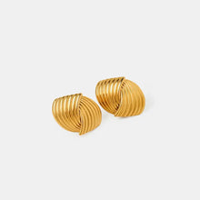 Texture Stainless Steel Stud Earrings Gold One Size Earrings