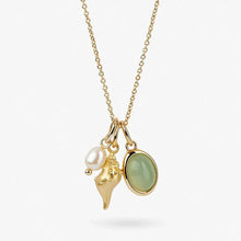 14K Gold-Plated Natural Crystal Conch Pendant Necklace Necklaces