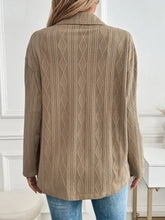 Textured Collared Neck Button Down Shacket Woman Outerwear