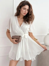 Surplice Flutter Sleeve Mini Dress Casual Dresses