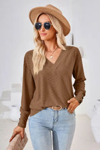V-Neck Long Sleeve Blouse Woman Blouses