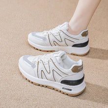 Round Toe Lace Up Athletic Khaki Woman Athletic Shoes