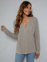 Dropped Shoulder High-Low Waffle-Knit Top Woman Blouses