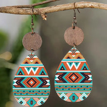 Geometric Wooden Teardrop Earrings Multicolor One Size Earrings