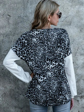 Shiny Leopard Decorative Button V-Neck Top Woman Blouses