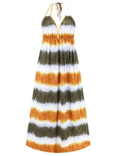 Tie-Dye Halter Neck Dress Woman Maxi Dress