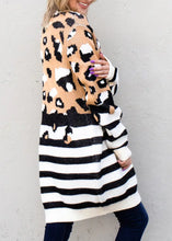 Striped Open Front Longline Cardigan Woman Outerwear