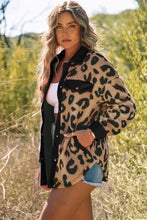 Leopard Button Up Long Sleeve Jacket Woman Outerwear
