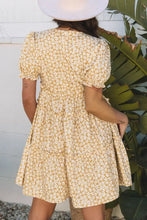 Floral Short Sleeve Surplice Frilly Tiered Mini Dress Casual Dresses