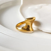 18K Gold-Plated Twisted Wave Statement Ring Rings