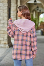 Mandy Plaid Long Sleeve Hooded Jacket Woman Outerwear