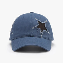 Adjustable Star Raw Hem Cap Medium One Size Hats