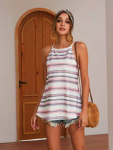 Striped Tied Curved Hem Cami Tanks & Camis
